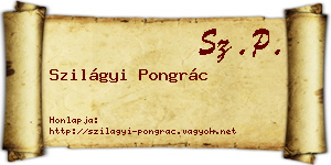 Szilágyi Pongrác névjegykártya